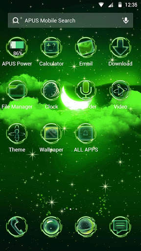 Green Moon-APUS Launcher free theme screenshot 2