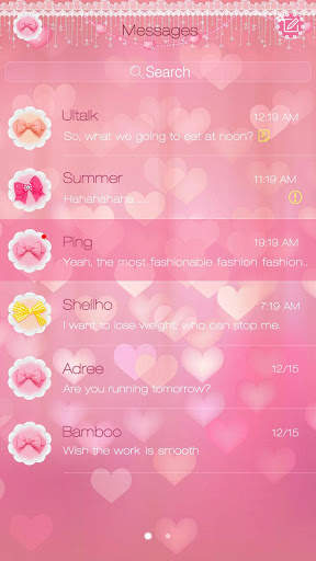GO SMS PRO PINK HOUSE THEME screenshot 2