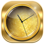 3D Neon Gold Clock Live icon