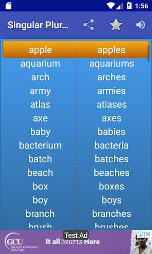 Singular Plural Words screenshot 1