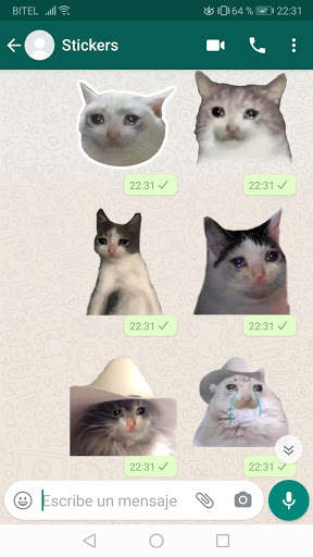Stickers Memes Adhesivos de Gatos para WhatsApp screenshot 1