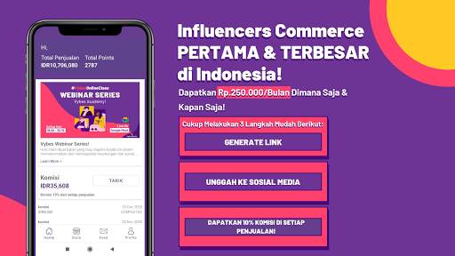 Vybes: Hasilkan Uang, Jual melalui Media Sosial स्क्रीनशॉट 1