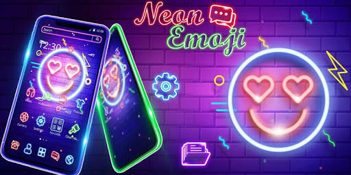 Neon Smile Face Emoji Theme screenshot 4