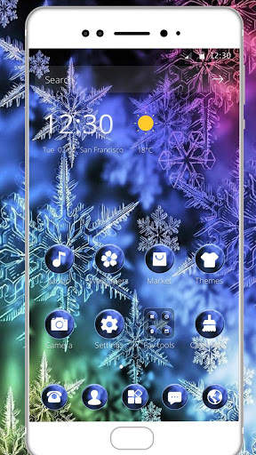 Color Transparent Ice Flower Theme screenshot 3