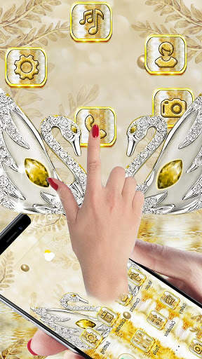 Golden Luxury Diamond Swan Theme screenshot 2