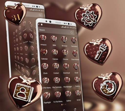 Chocolate Love Heart Launcher Theme screenshot 4