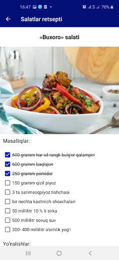 Salatlar retsepti screenshot 2