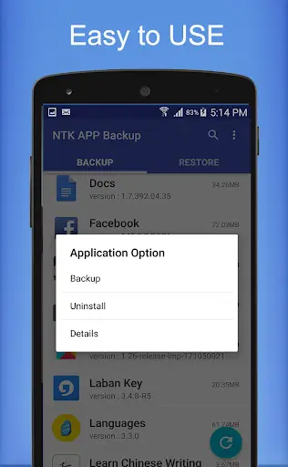 App Apk Backup & Restore - NTK Backup for Android screenshot 2