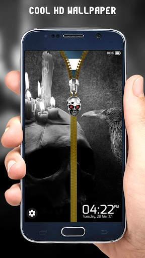 Skull Zipper Lock Screen screenshot 1