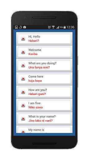 Swahili lessons screenshot 2