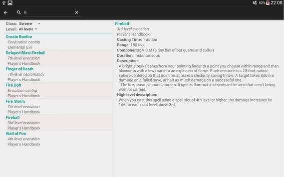 Fifth Edition Spell List Free screenshot 3