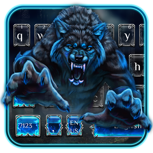 Teclado de lobo azul icon