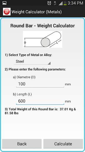 Weight Calculator (Metal) screenshot 7
