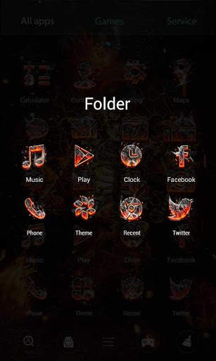 Fire Skull Parallax Go Launcher Theme screenshot 4