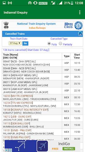 NTES Railwway app screenshot 6