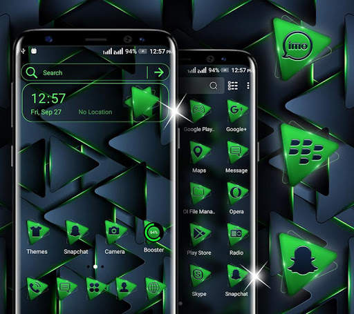 Neon Green Triangle Launcher Theme screenshot 1
