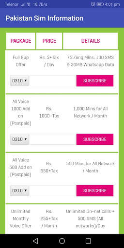 Pakistan all Sim Info and Packages screenshot 3