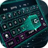 Keyboard Blue Hologram Neon Theme 10001007