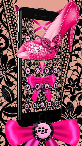 Pink Lace High Heels Theme screenshot 1