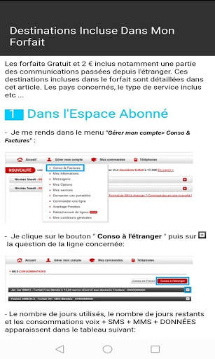 Assistance FREE Mobile screenshot 1