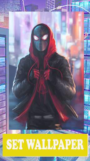 Spider Hero Rope Man Miles Morales HD Wallpaper screenshot 1