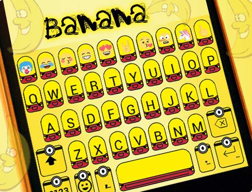Banana Emoji Keyboard Theme Wallpaper screenshot 5