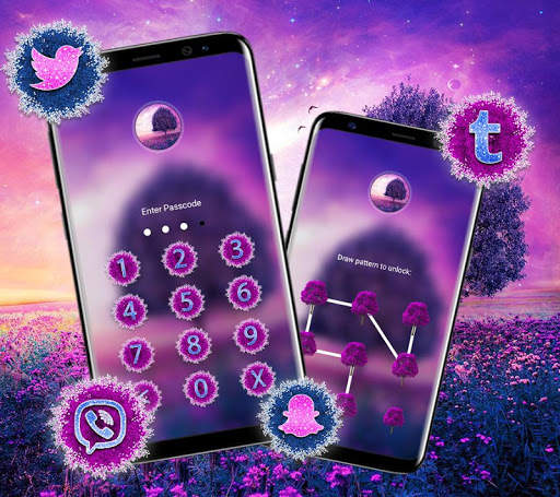 Purple Tree Flowers Theme screenshot 3