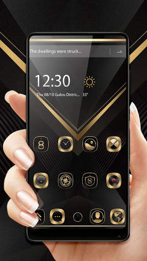 Gold X black launcher screenshot 1