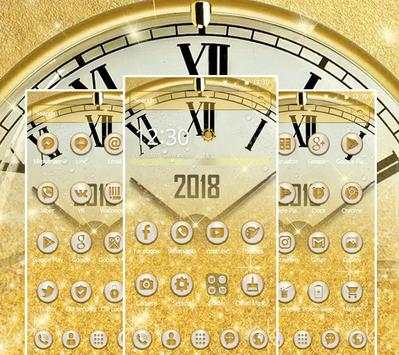 Gold Glitter Wall Clock Theme screenshot 3