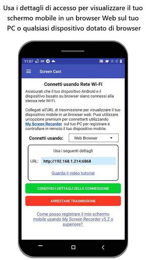 Screen Cast - Visualizza mobile su PC screenshot 2