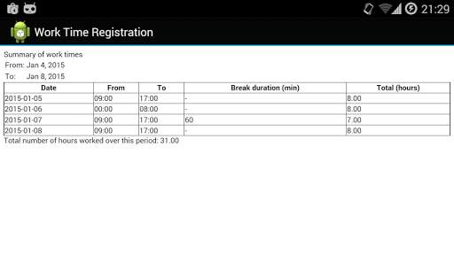Work Time Registration screenshot 8