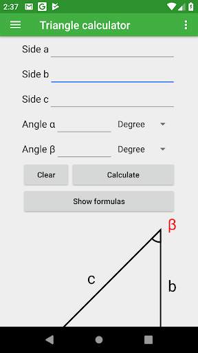 Triangle calculator screenshot 1