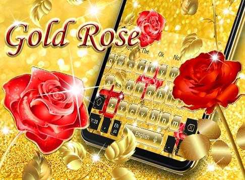 Gold Rose Fancy Keyboard Theme screenshot 5