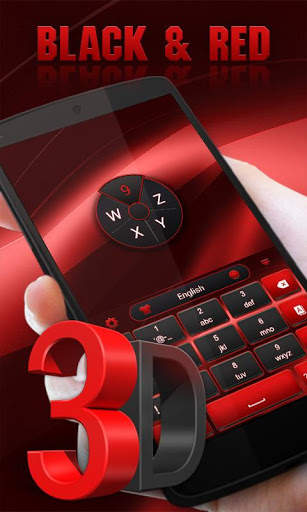 3D Black and Red GO Keyboard Theme screenshot 3