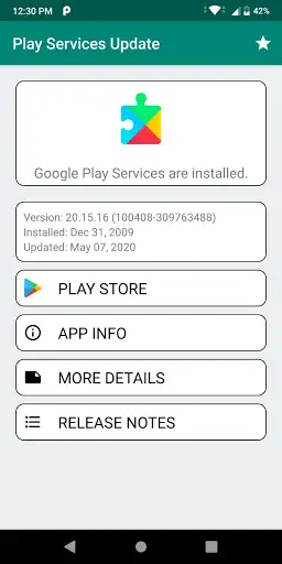 Play Services Update Help and Info App screenshot 1
