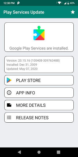 Play Services Update Help and Info App screenshot 1