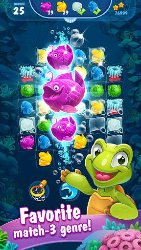Mermaid-puzzle match-3 tesoros 3 تصوير الشاشة