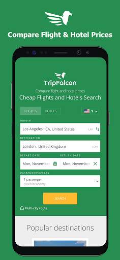 TripFalcon - Cheap Flights, Hotels & Travel Deals screenshot 1