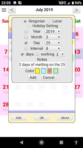 User Calendar screenshot 4