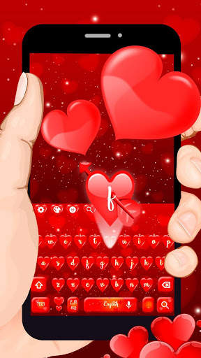 Red Love Heart Keyboard Theme screenshot 1