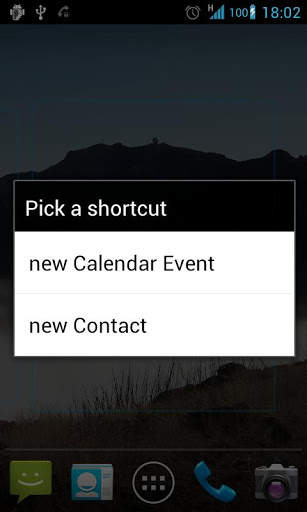 Shortcuts new Event/Contact screenshot 2