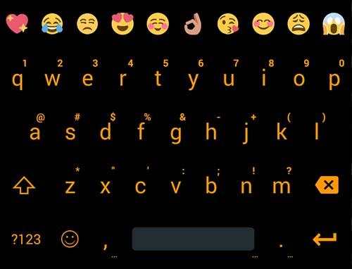 Flat BlackOrang Emoji Keyboard 5 تصوير الشاشة
