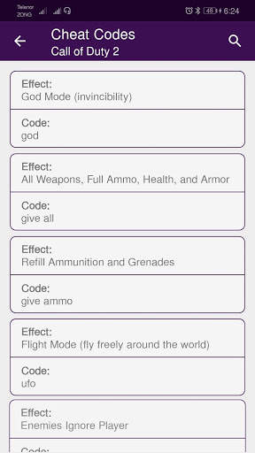 Games Cheat Codes screenshot 5