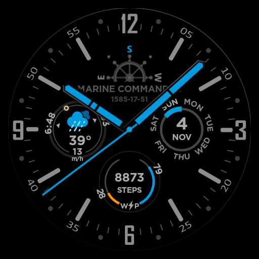 Marine Commander watch face 4 تصوير الشاشة