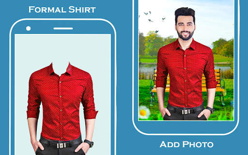 Men formal shirt photo suit screenshot 1