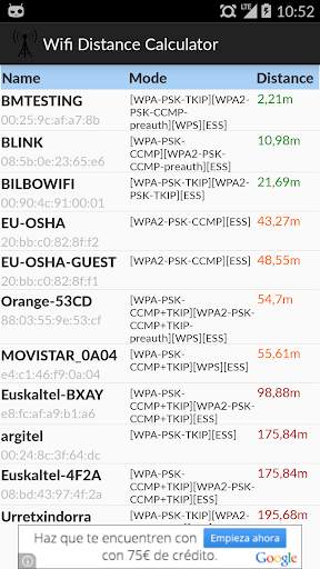 Wifi Distance Calculator screenshot 1