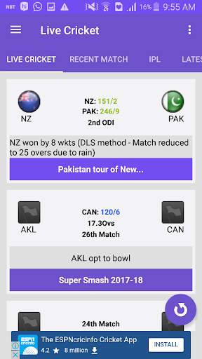 CricScore - Live cricket score screenshot 2