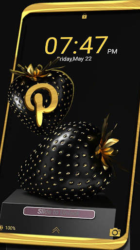 Golden Black Strawberry Theme screenshot 3
