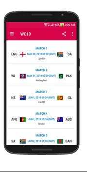 Live Cricket World Cup 2019 - Score TV Schedule screenshot 2