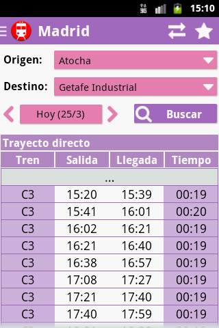 Horarios de tren screenshot 2